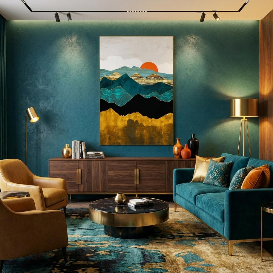 Turquoise Vista - Poster Print - No Frame