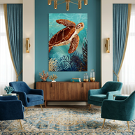 Metallic Sea Turtle - Poster Print - No Frame