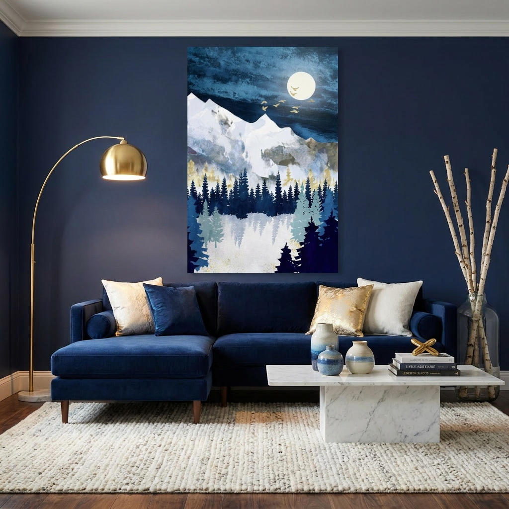 Moonlit Snow - Poster Print - No Frame