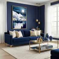 Moonlit Snow - Poster Print - No Frame