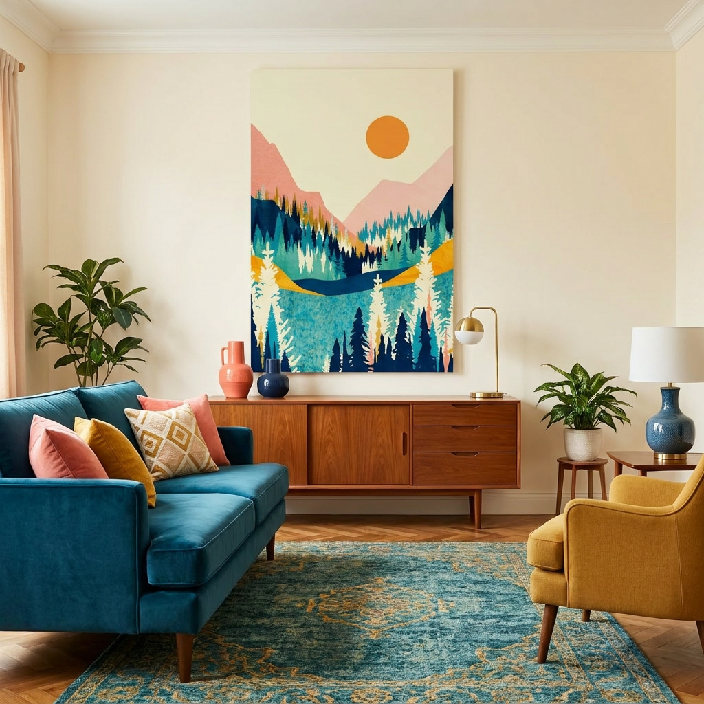 Summer Valley Vista - Poster Print - No Frame