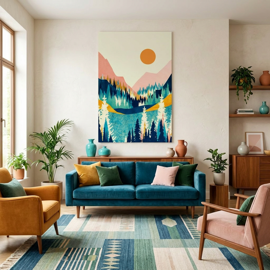 Summer Valley Vista - Poster Print - No Frame