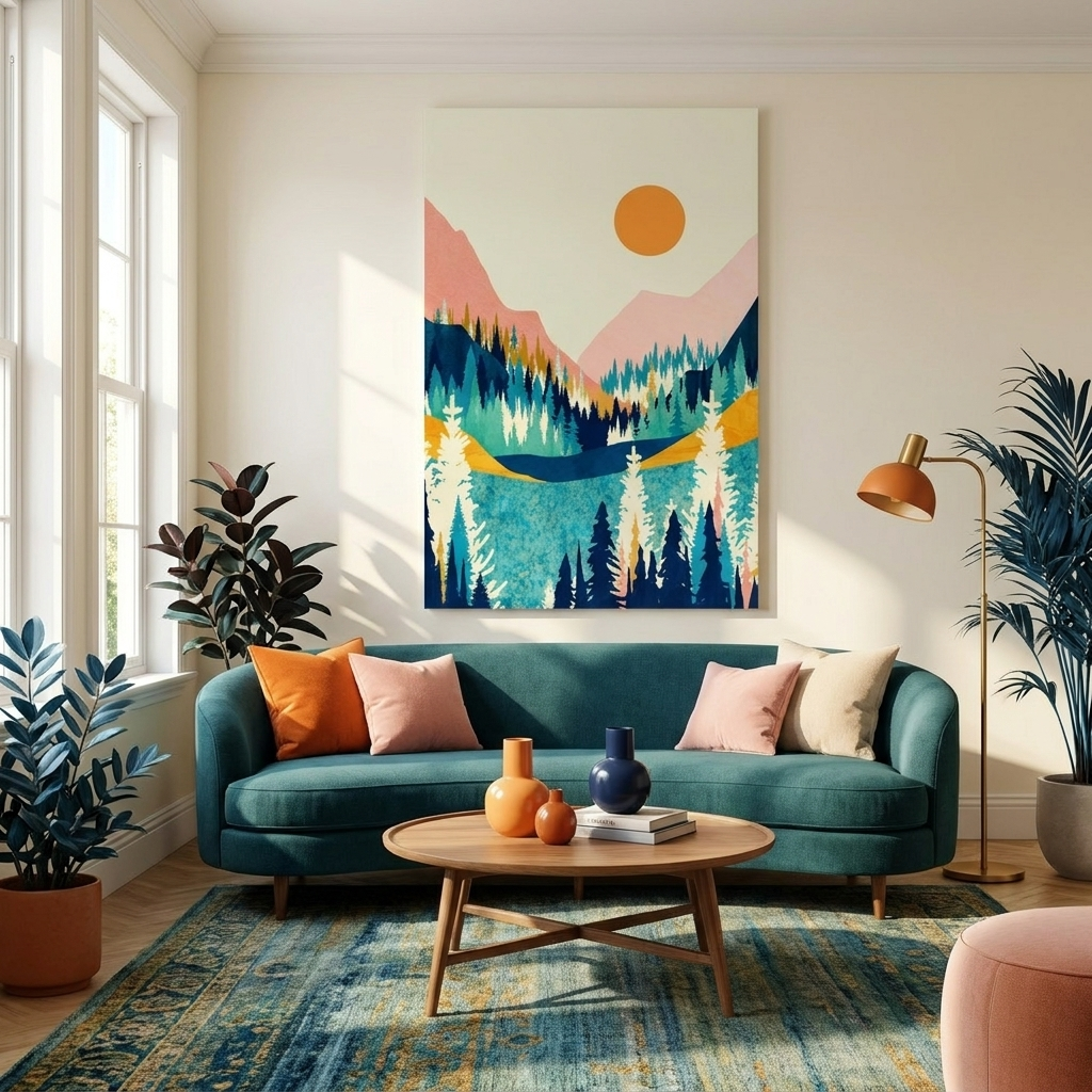 Summer Valley Vista - Poster Print - No Frame
