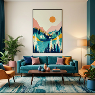 Summer Valley Vista - Poster Print - No Frame