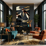 Metallic Koi IV - Poster Print - No Frame