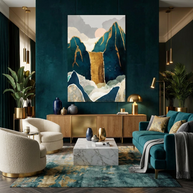 Golden Waterfall - Poster Print - No Frame