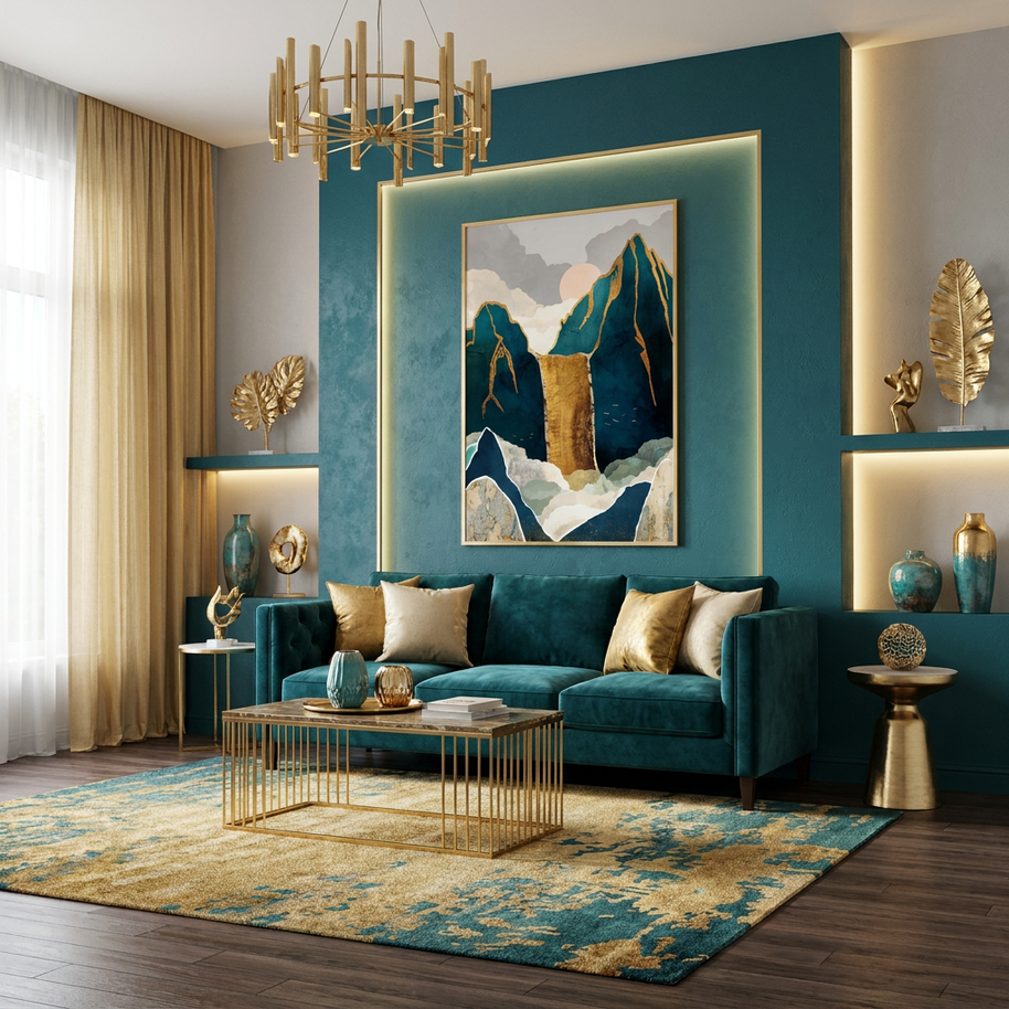 Golden Waterfall - Poster Print - No Frame