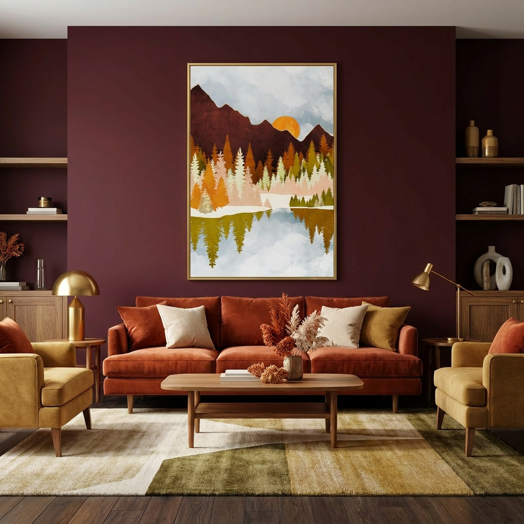 Winter Lake Forest - Poster Print - No Frame