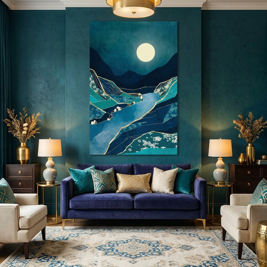 Spring River Night - Poster Print - No Frame