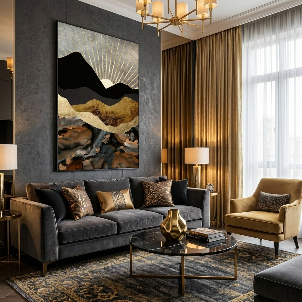 Copper and Gold Mountains - Poster Print - No Frame