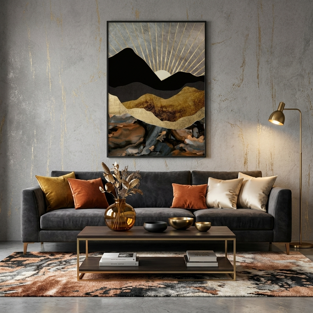 Copper and Gold Mountains - Poster Print - No Frame