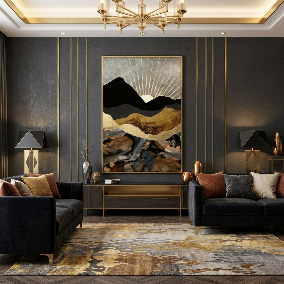 Copper and Gold Mountains - Poster Print - No Frame