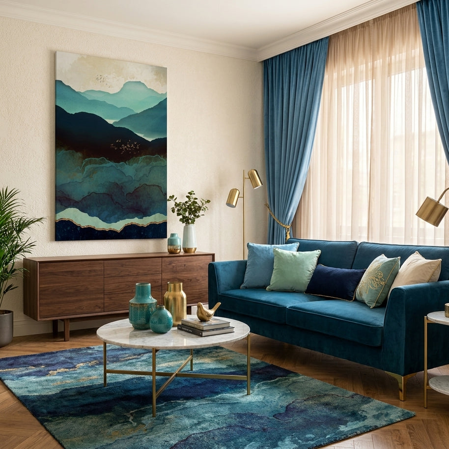 Indigo Mountains - Poster Print - No Frame