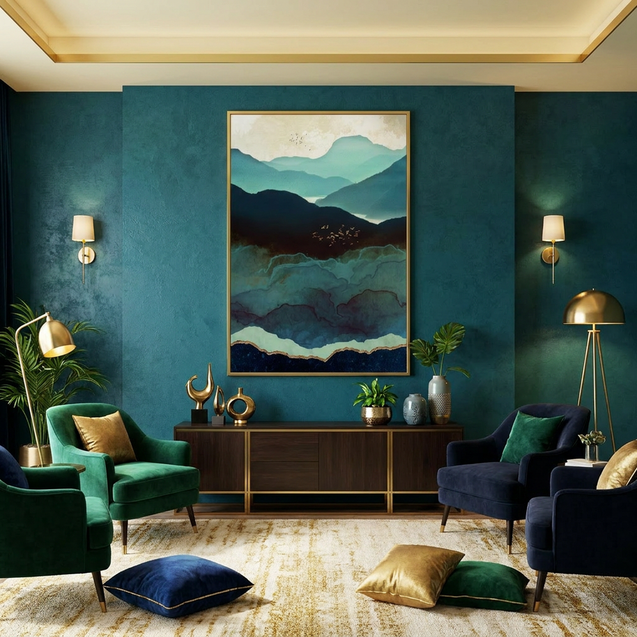 Indigo Mountains - Poster Print - No Frame