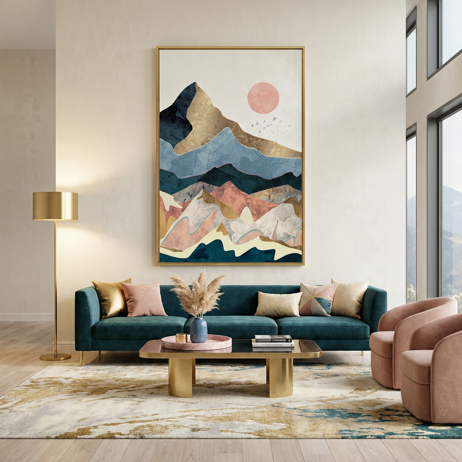 Golden Peaks - Poster Print - No Frame