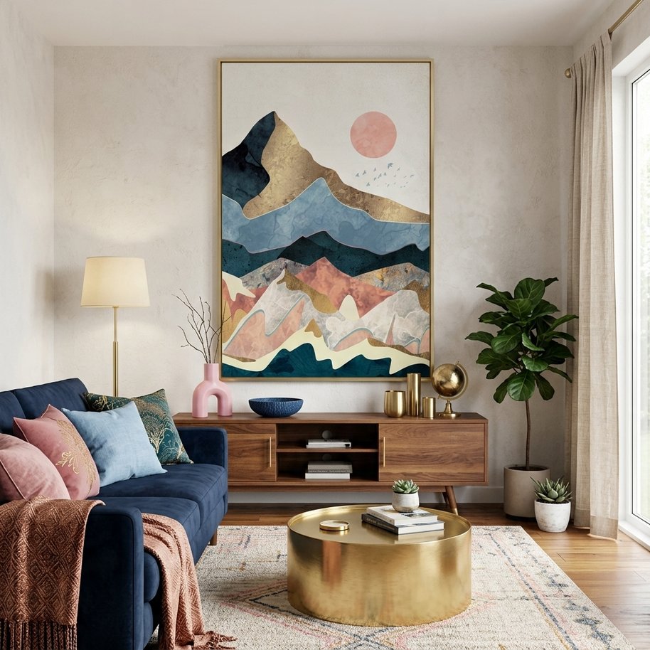 Golden Peaks - Poster Print - No Frame