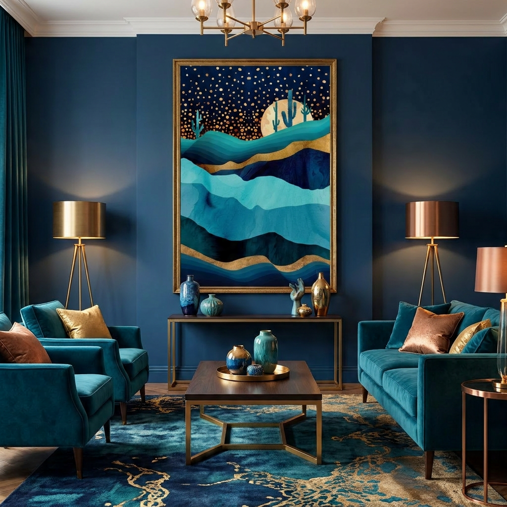 Indigo Desert Night - Poster Print - No Frame