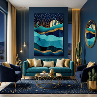 Indigo Desert Night - Poster Print - No Frame