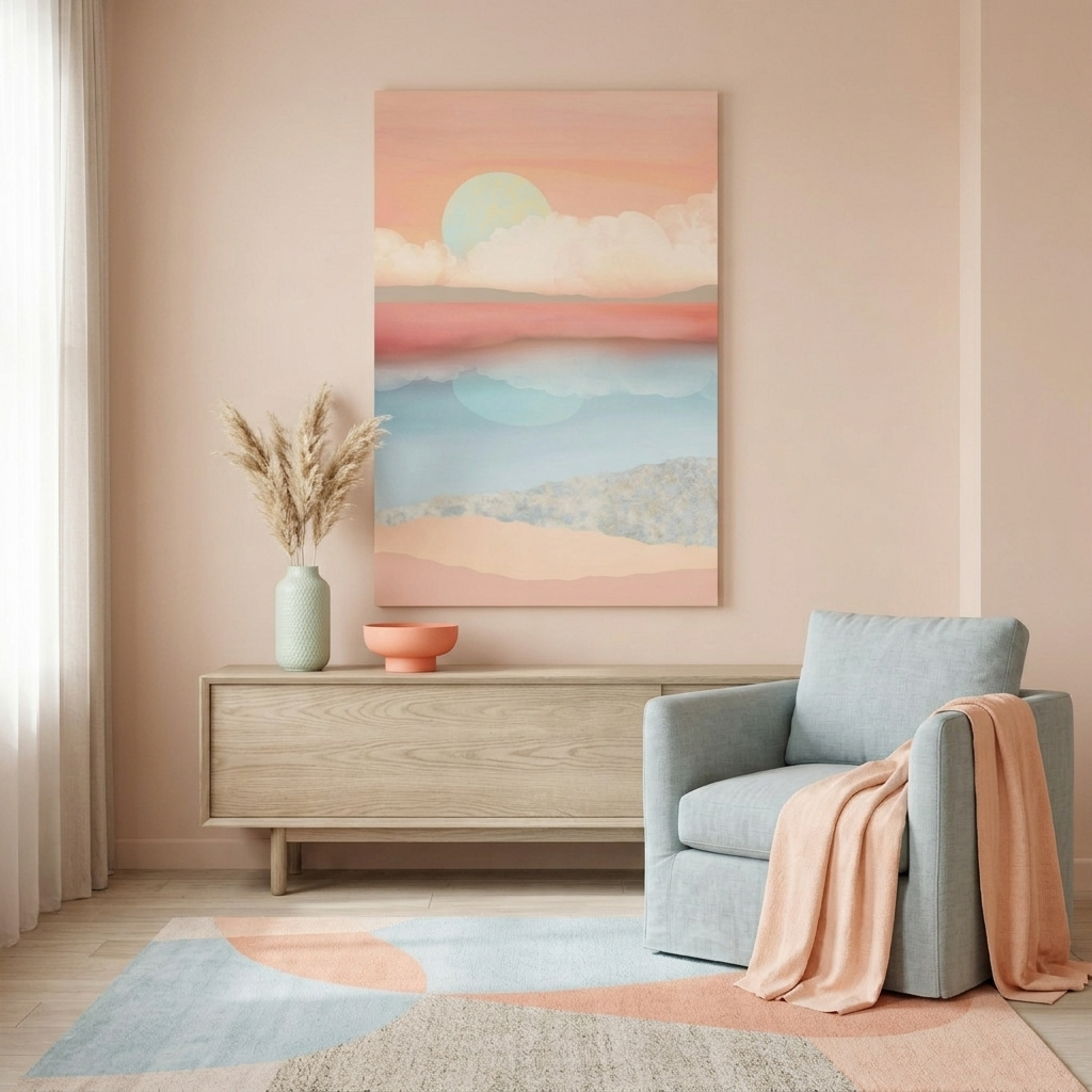 Mint Moon Beach - Poster Print - No Frame
