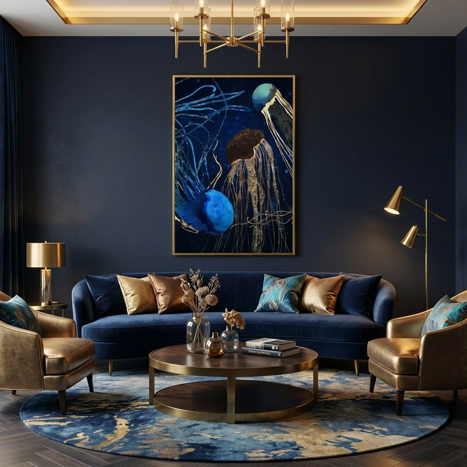 Metallic Jellyfish IV - Poster Print - No Frame
