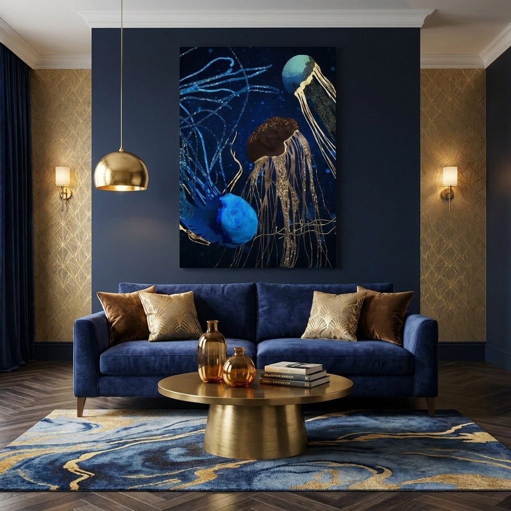 Metallic Jellyfish IV - Poster Print - No Frame