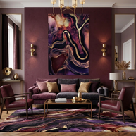 Golden River Abstract - Poster Print - No Frame