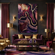 Golden River Abstract - Poster Print - No Frame