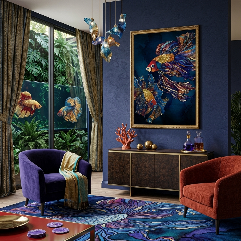 Metallic Betta Fish - Poster Print - No Frame