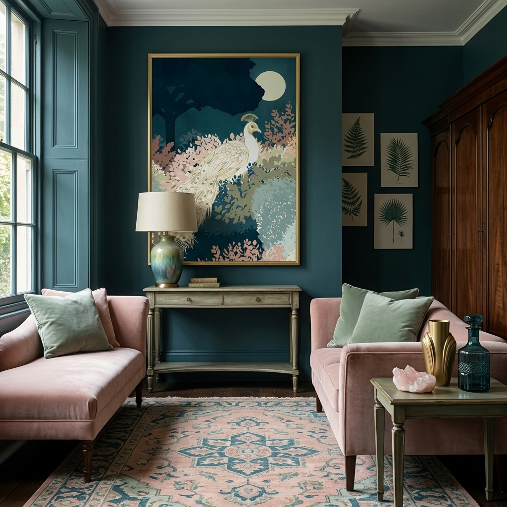 Peacock Garden - Poster Print - No Frame