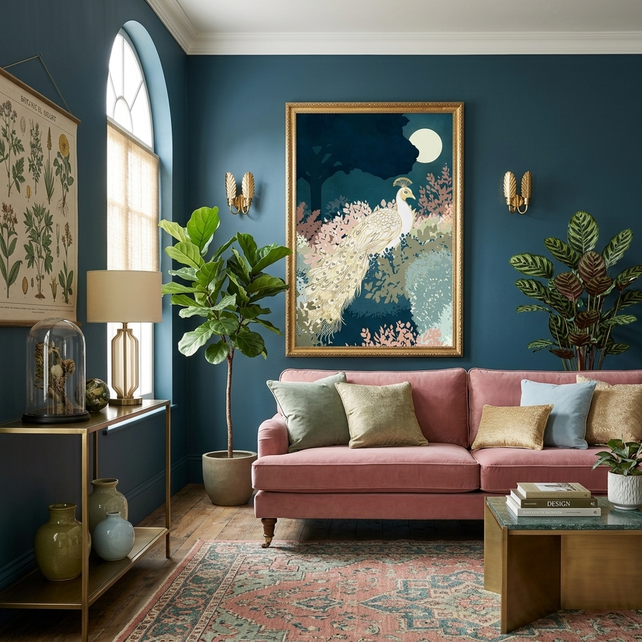 Peacock Garden - Poster Print - No Frame