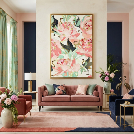 Floral Cranes - Poster Print - No Frame