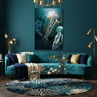 Metallic Jellyfish V - Poster Print - No Frame