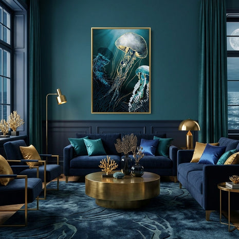 Metallic Jellyfish V - Poster Print - No Frame
