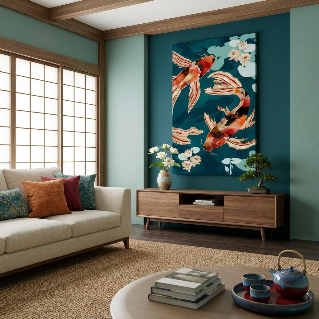Metallic Koi VII - Poster Print - No Frame