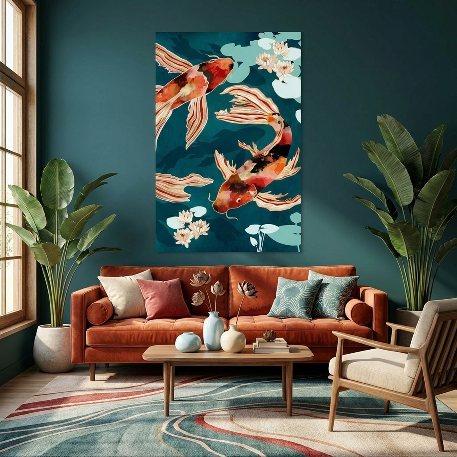 Metallic Koi VII - Poster Print - No Frame