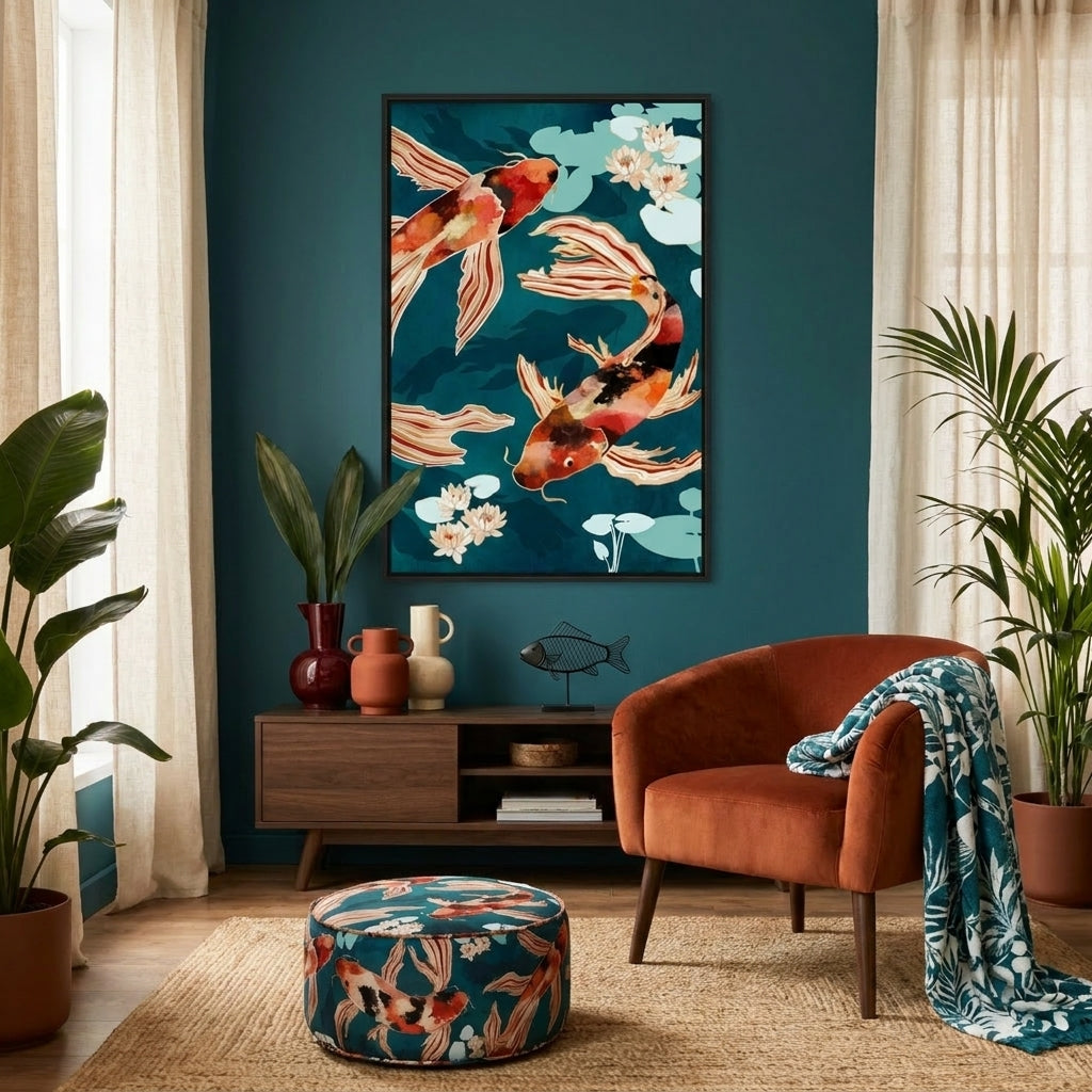 Metallic Koi VII - Poster Print - No Frame