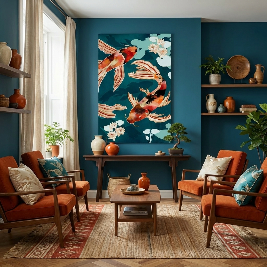 Metallic Koi VII - Poster Print - No Frame