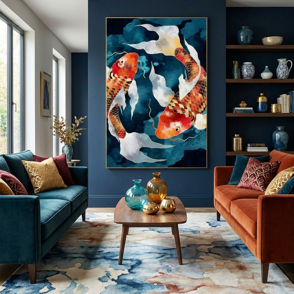 Metallic Koi II - Poster Print - No Frame
