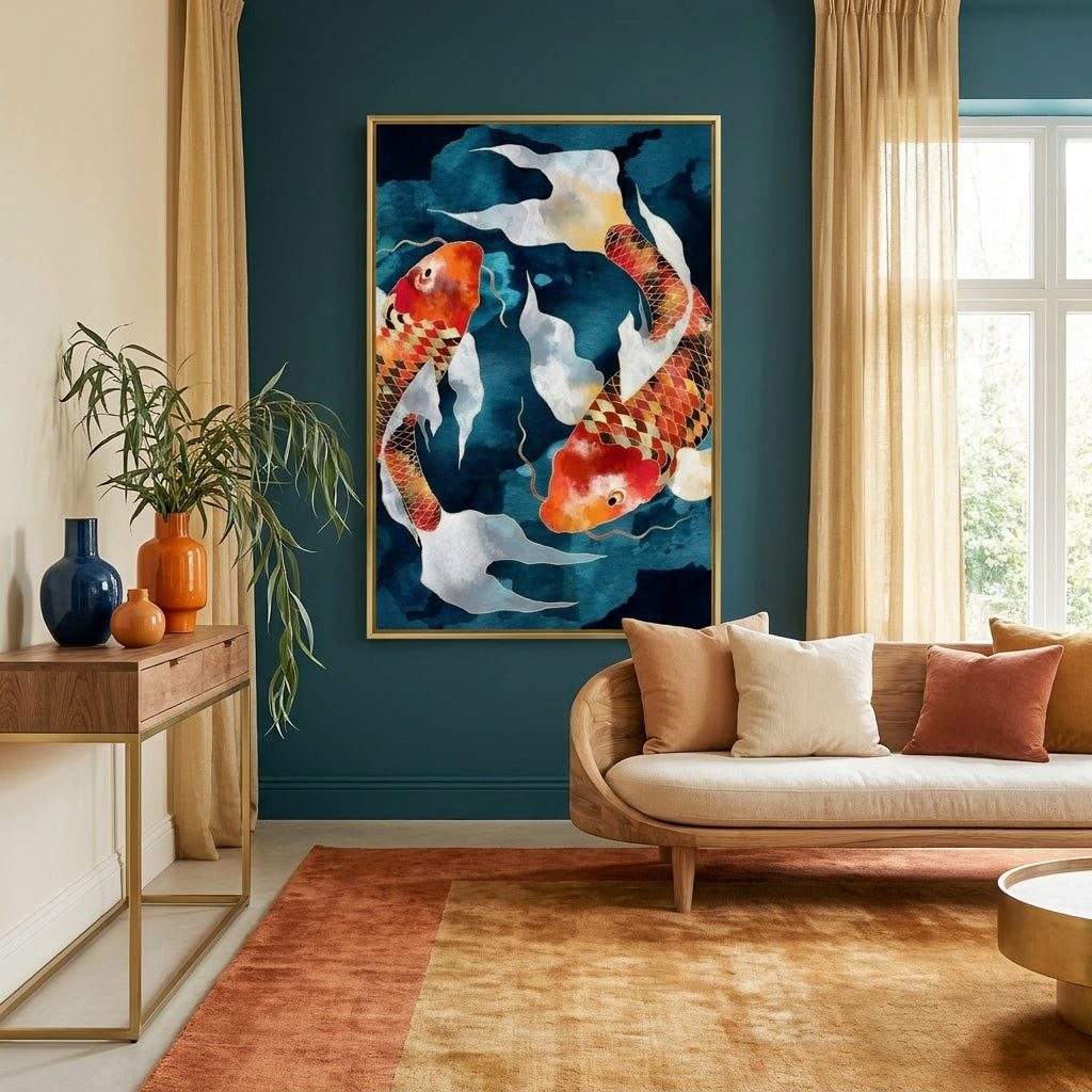 Metallic Koi II - Poster Print - No Frame