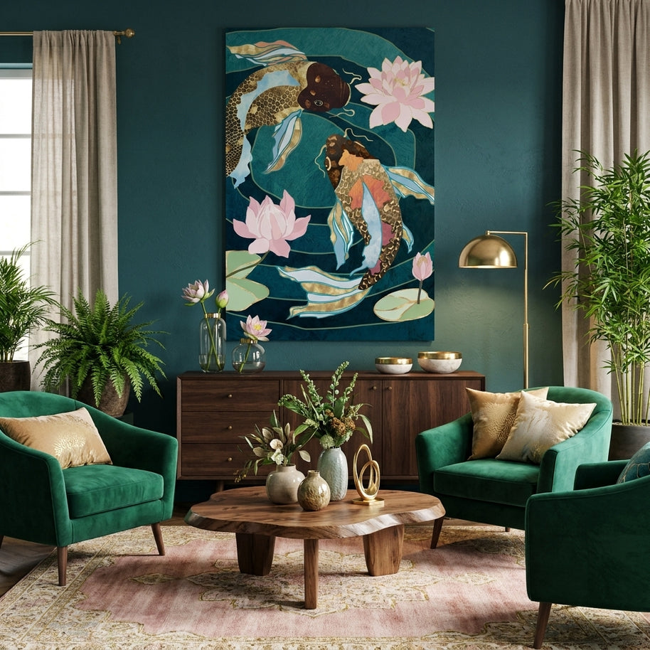 Metallic Koi III - Poster Print - No Frame