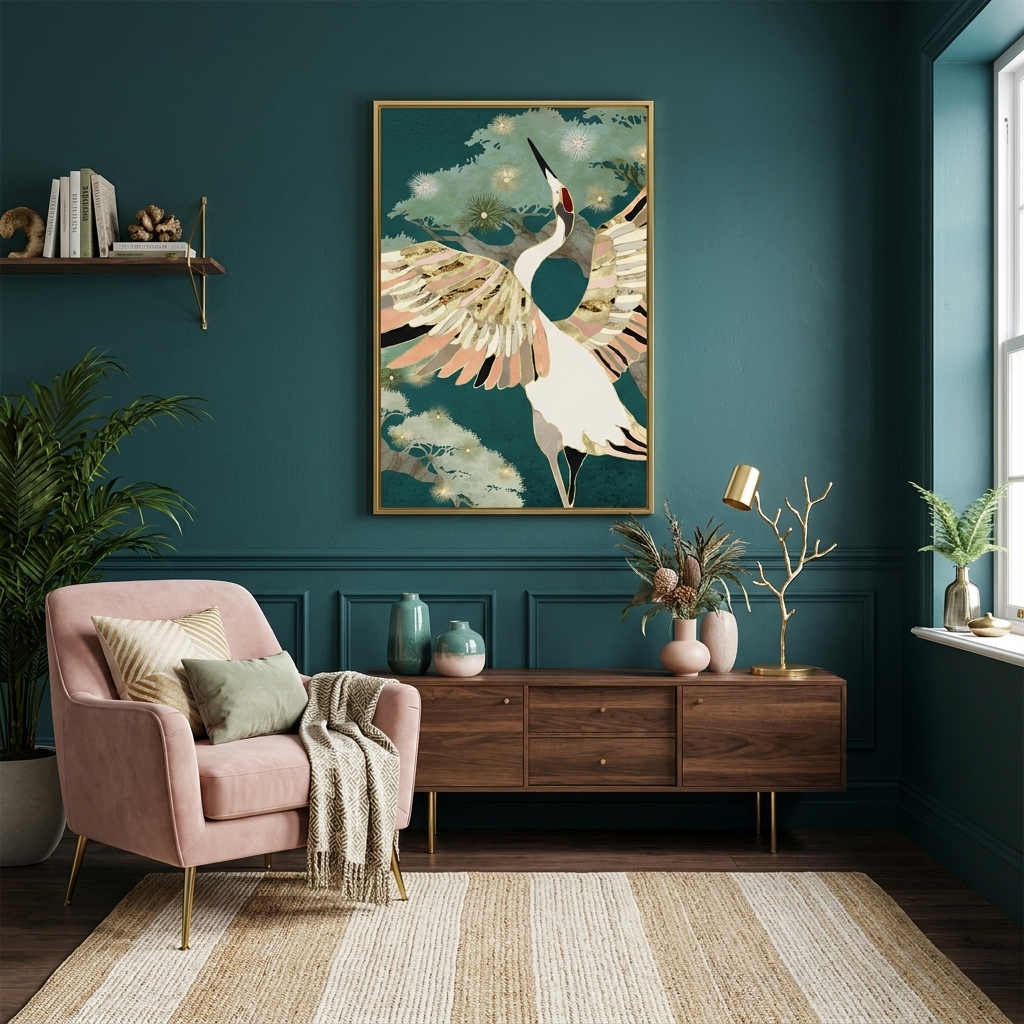 Golden Crane - Poster Print - No Frame