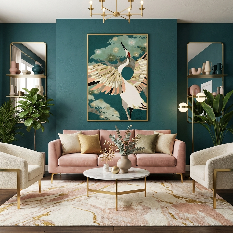 Golden Crane - Poster Print - No Frame