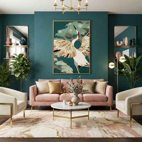 Golden Crane - Poster Print - No Frame