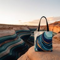 Abstract Blue with Gold - Tote Bag