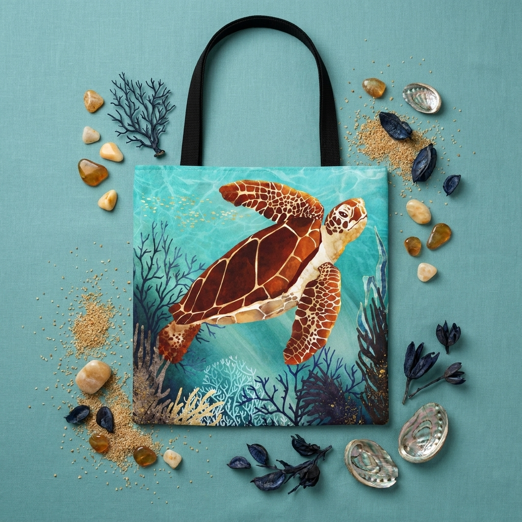 Metallic Sea Turtle - Tote Bag