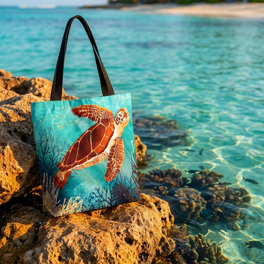 Metallic Sea Turtle - Tote Bag