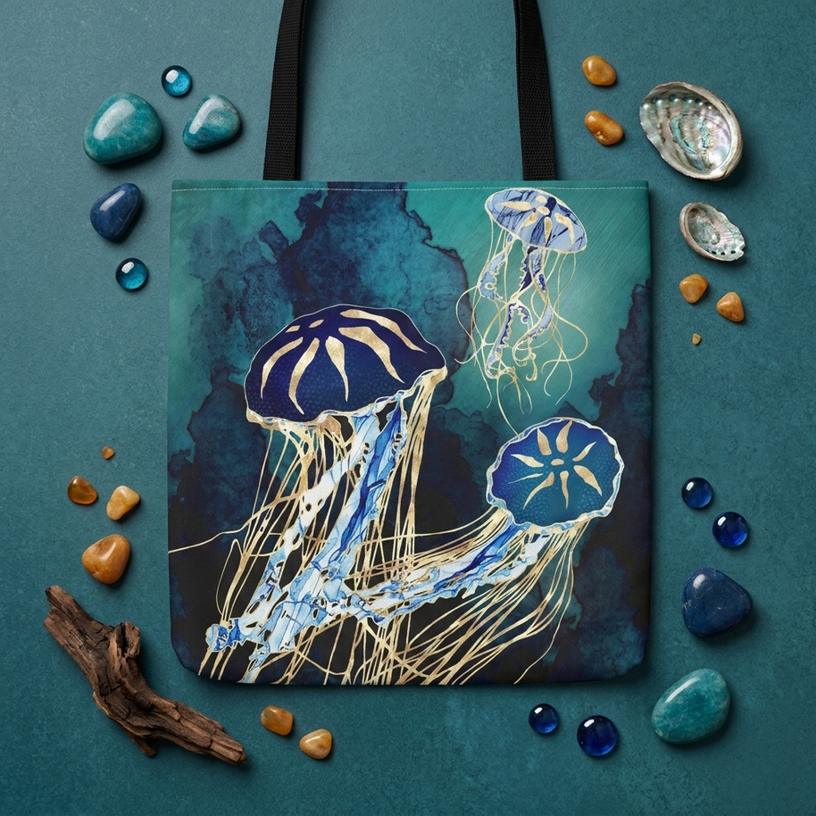 Metallic Jellyfish III - Tote Bag