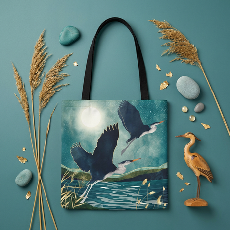 Evening Heron - Tote Bag