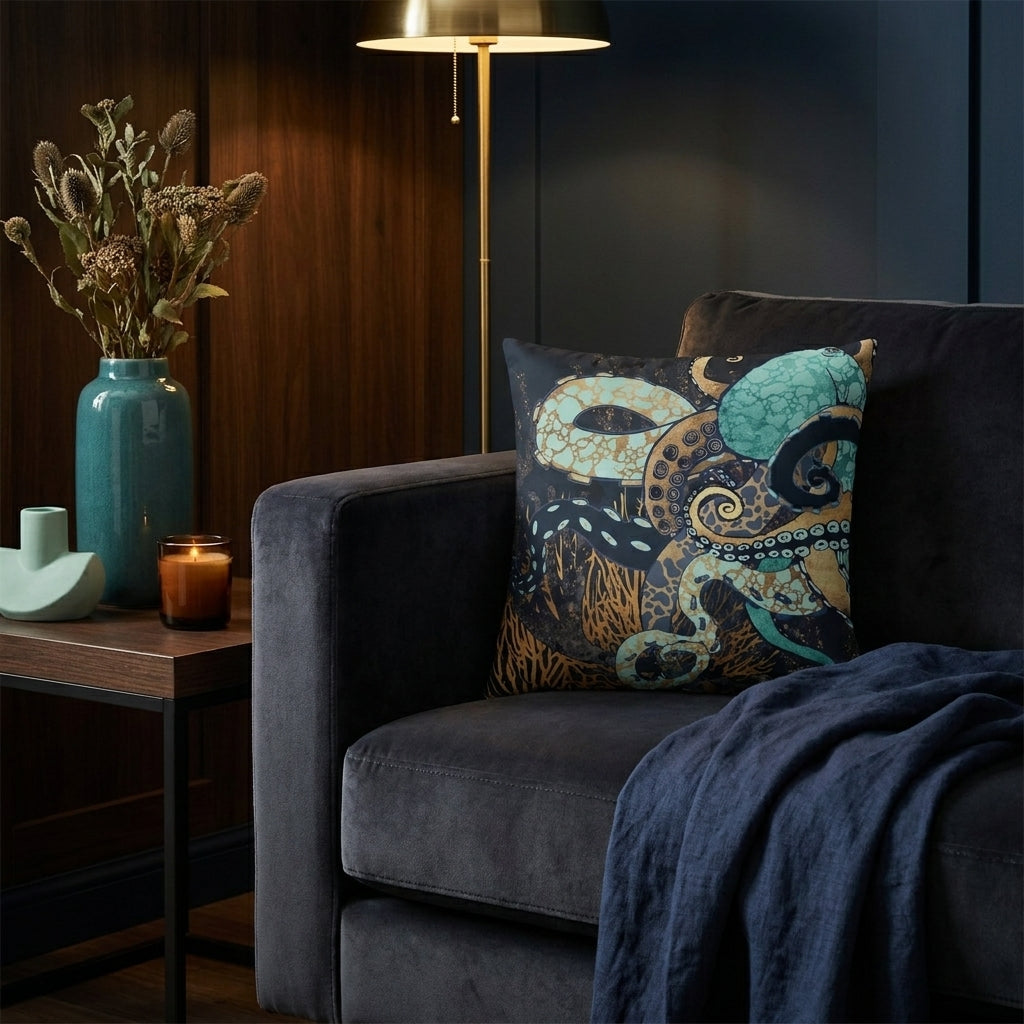 Metallic Octopus II - Decorative Pillow Cover