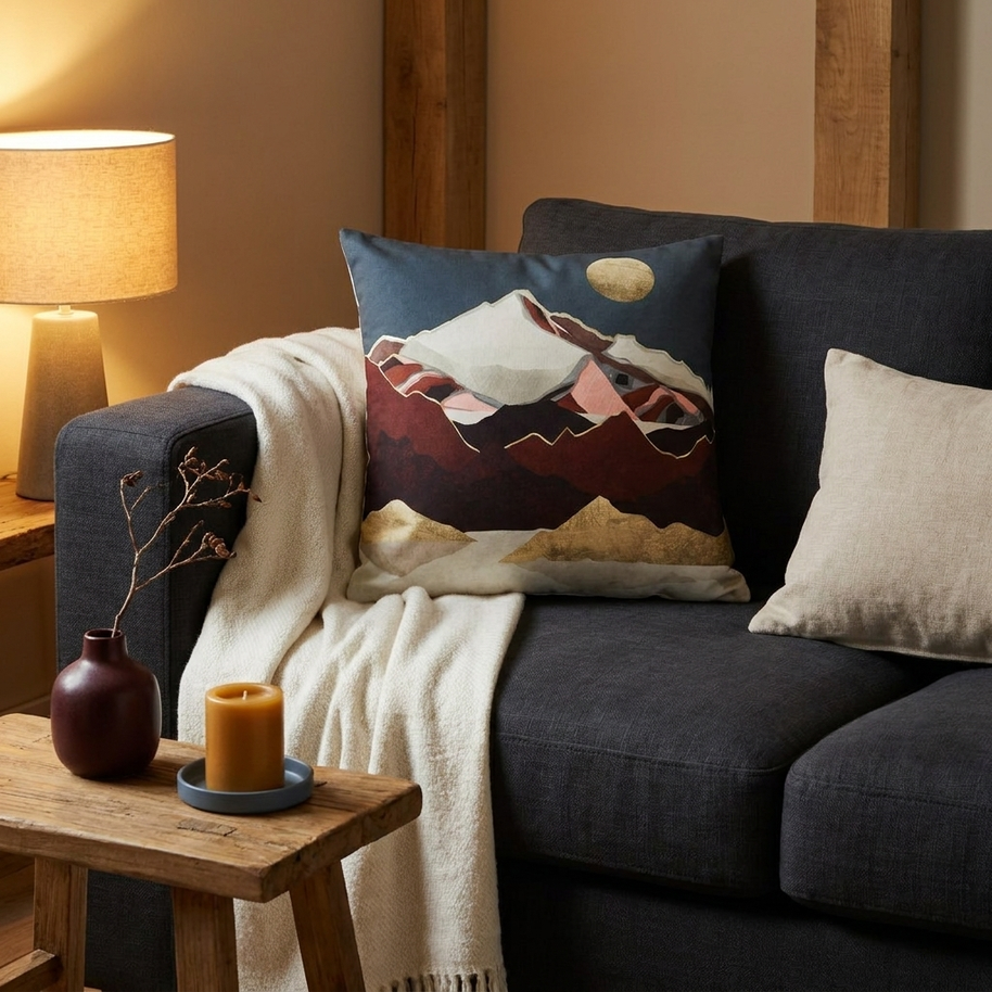 Rustic Mountains - Decorative Pillow Cover